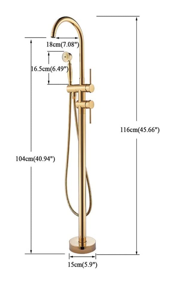 Misturador Monocomando de Piso para Torneira Banheira com Ducha Manual