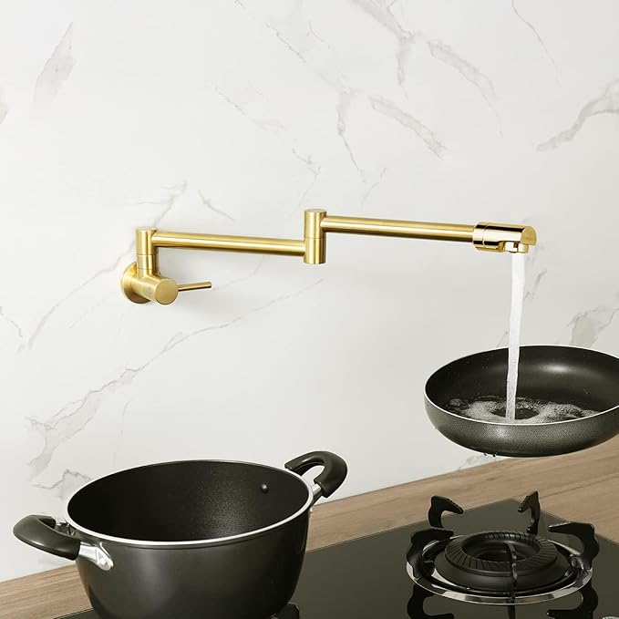 Torneira Cozinha de Parede Articulável em Aço Inox