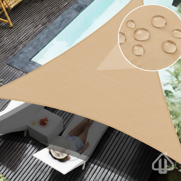 Toldo Portátil Triangular Impermeável Área Externa, Jardim, Garagem com Proteção UV + 3 Cordas de Brinde para Instalação