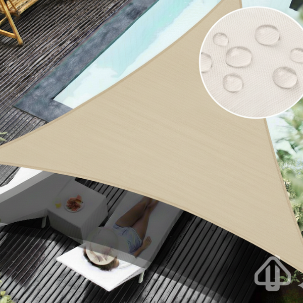 Toldo Portátil Triangular Impermeável Área Externa, Jardim, Garagem com Proteção UV + 3 Cordas de Brinde para Instalação