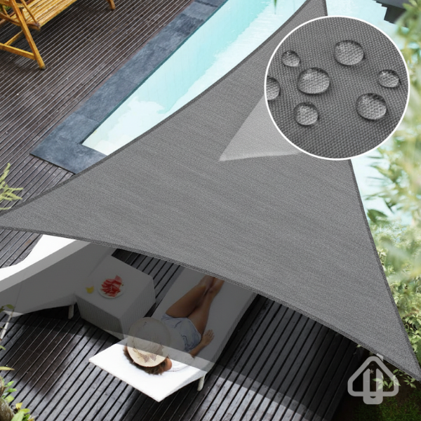 Toldo Portátil Triangular Impermeável Área Externa, Jardim, Garagem com Proteção UV + 3 Cordas de Brinde para Instalação