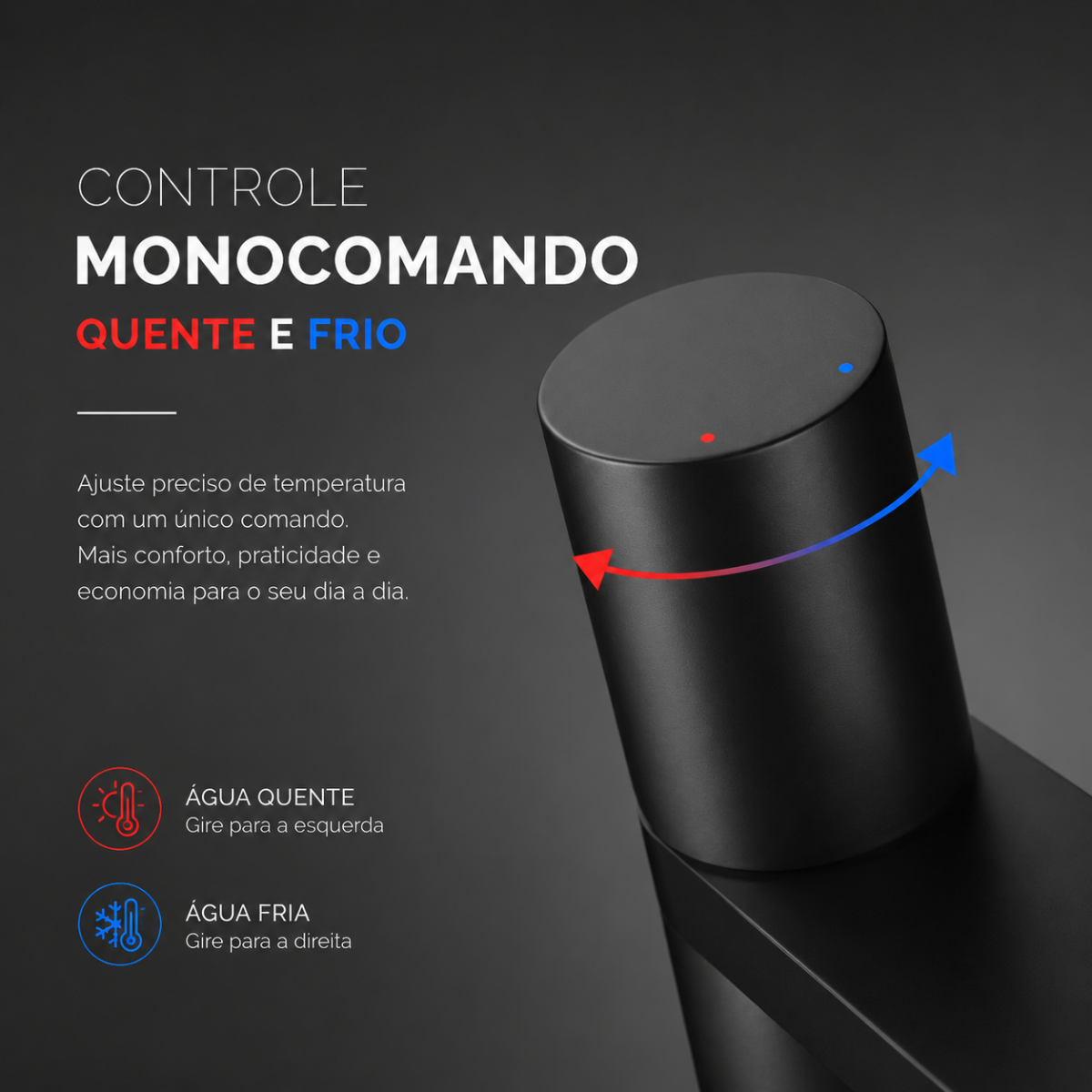 Torneira Monocomando para Banheiro Jule em Aço Inoxidável 304 - Água Quente e Fria