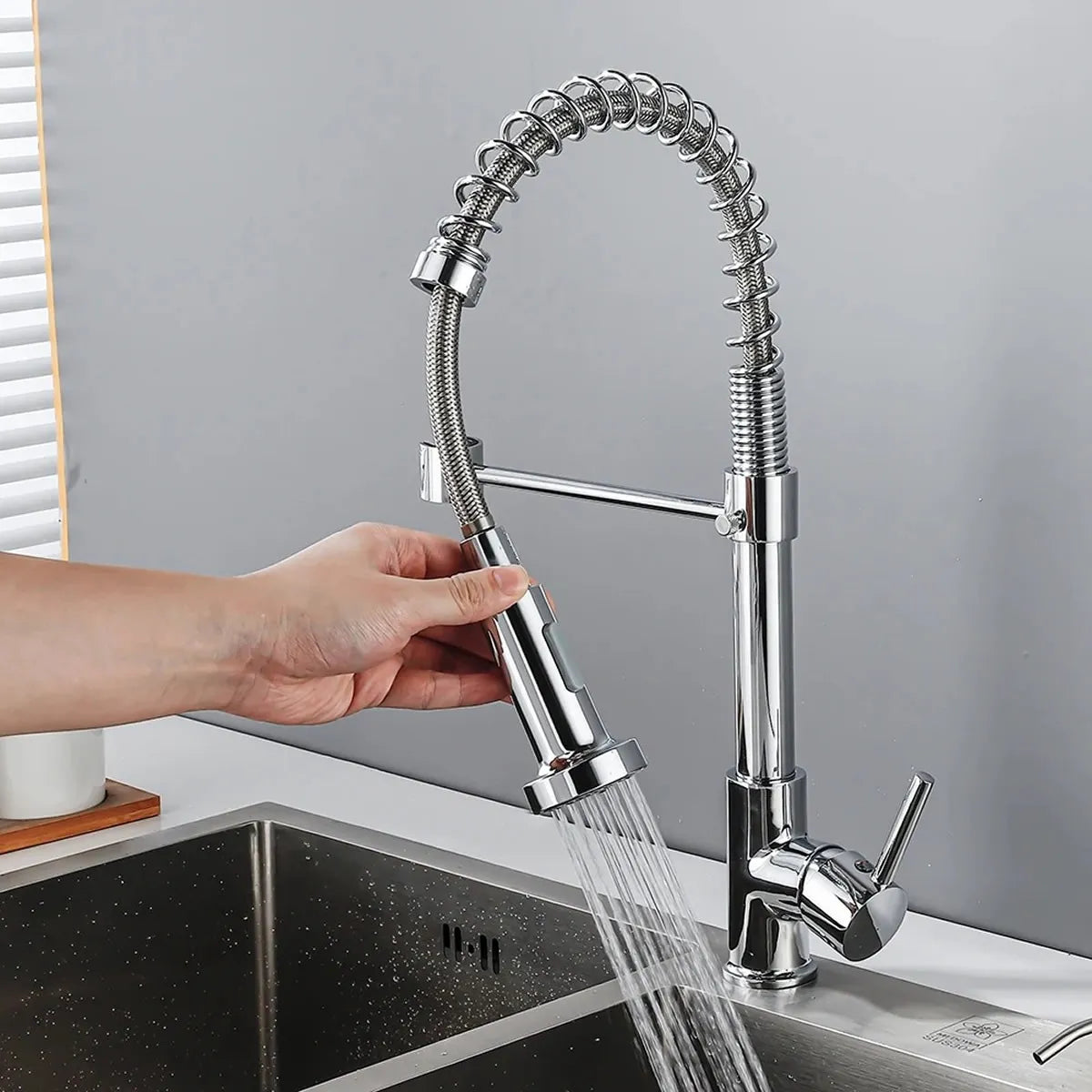 Torneira para Cozinha Gourmet Aço Misturador Monocomando Extensível