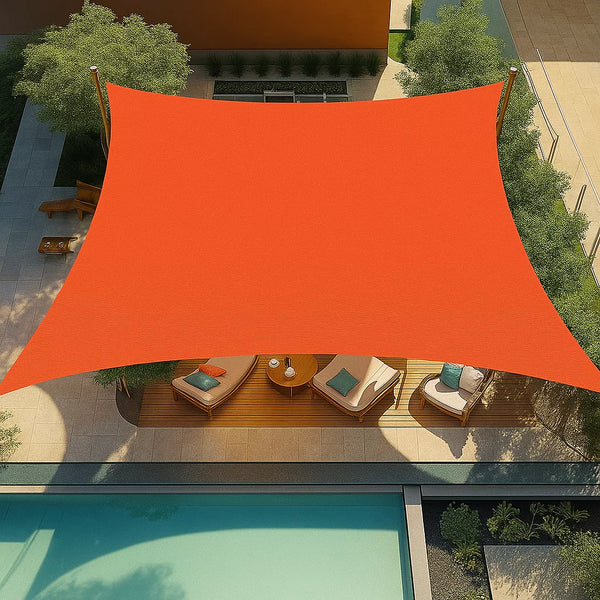 Toldo Retangular Colorido Lona Impermeável para Área Externa com Proteção UV