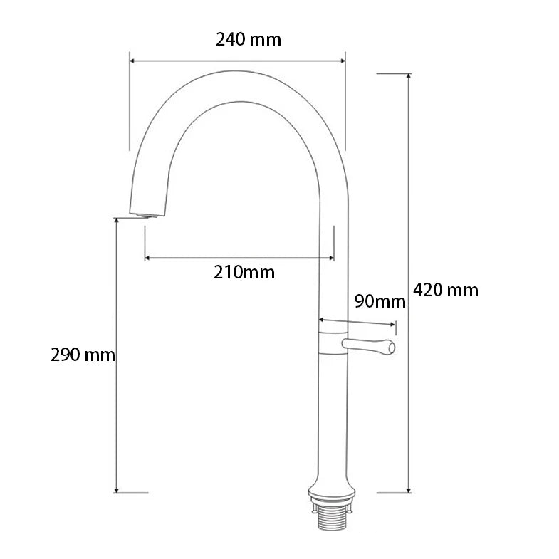Torneira de Cozinha em Aço Inox 360° Monocomando com Misturador Quente e Frio