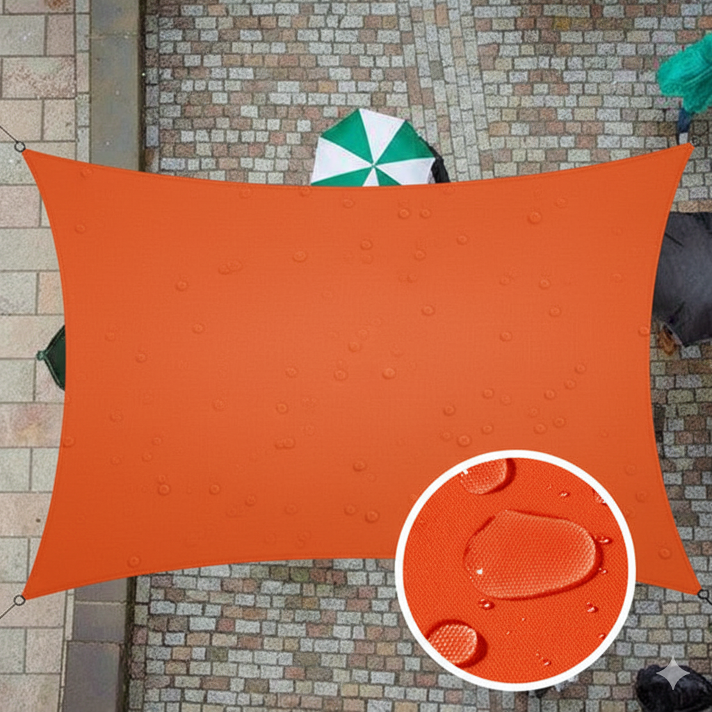 Toldo Retangular Colorido Lona Impermeável para Área Externa com Proteção UV