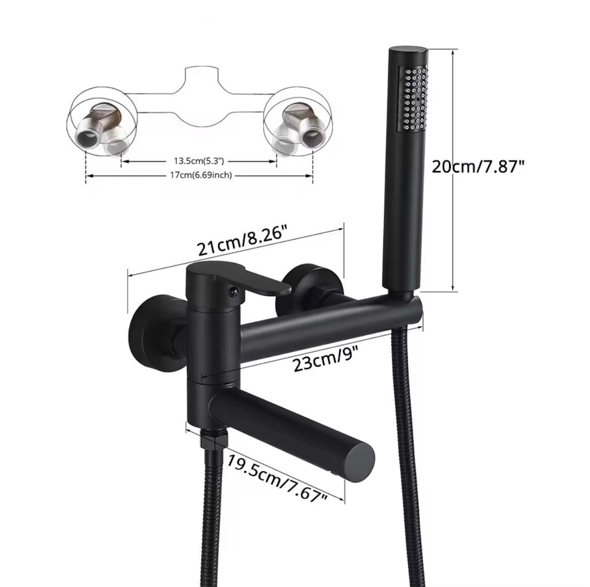 Torneira de Parede para Banheira Monocomando Ducha Manual