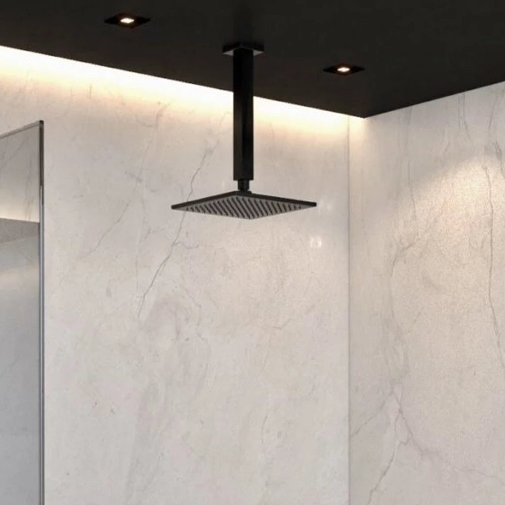 Chuveiro Quadrado Preto Fosco Inox