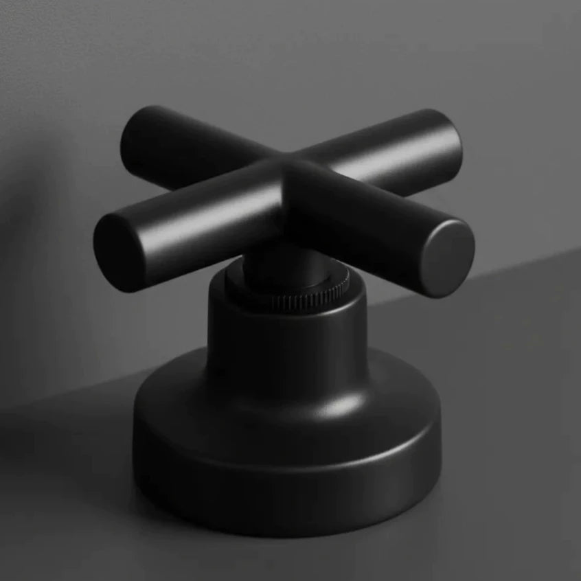 Acabamento Cruzeta Preto Luxo Metal - Padrão Deca 1/2-3/4