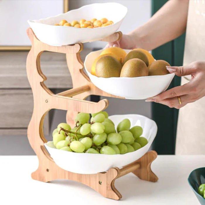Fruteira de Mesa Moderna em Bambu para Decoração e Organização - Unique
