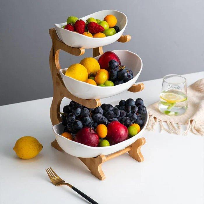 Fruteira de Mesa Moderna em Bambu para Decoração e Organização - Unique