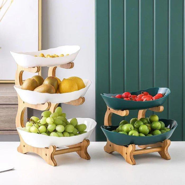 Fruteira de Mesa Moderna em Bambu para Decoração e Organização - Unique