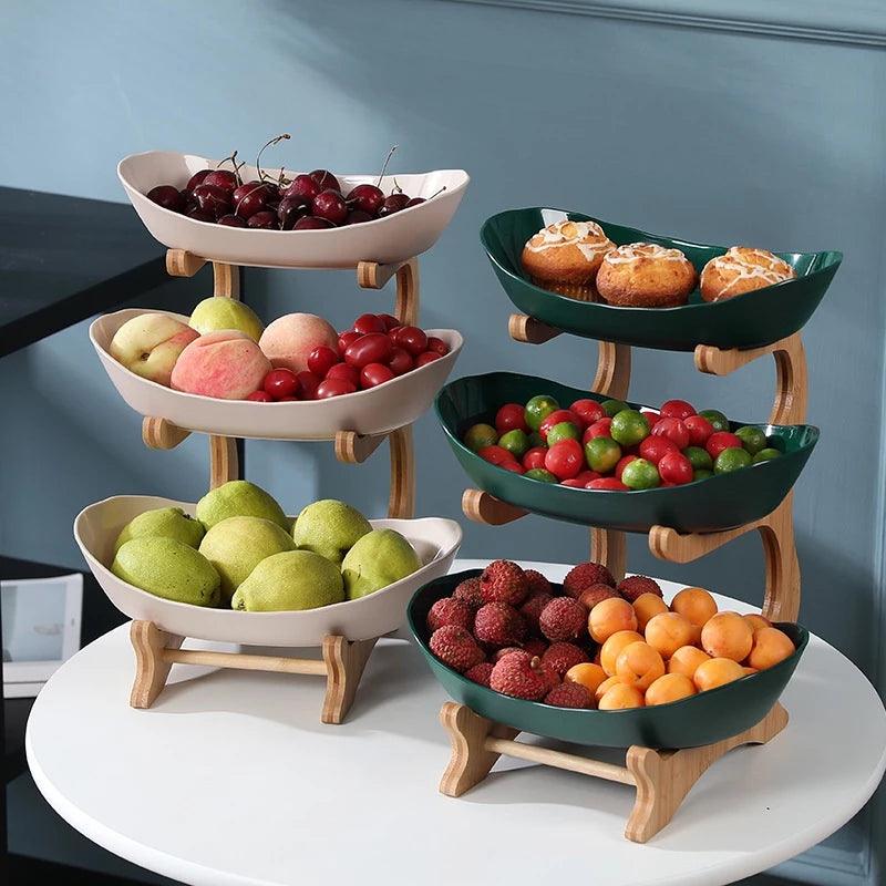 Fruteira de Mesa Moderna em Bambu para Decoração e Organização - Unique