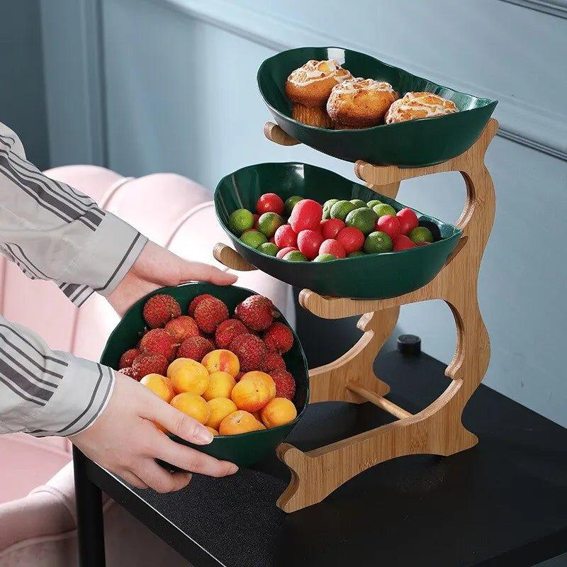 Fruteira de Mesa Moderna em Bambu para Decoração e Organização - Unique