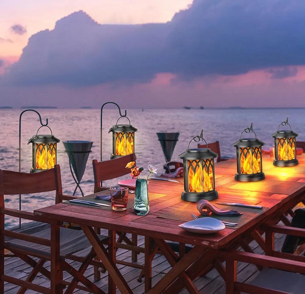 Kit 2 Lâmpadas Solar de Simulação de Chama para Iluminação Decorativa - Unique