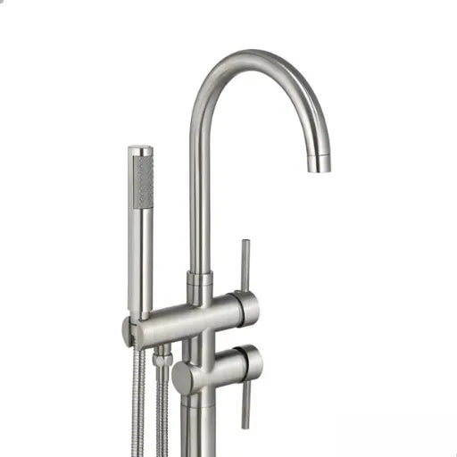 Misturador Monocomando de Piso para Torneira Banheira com Ducha Manual