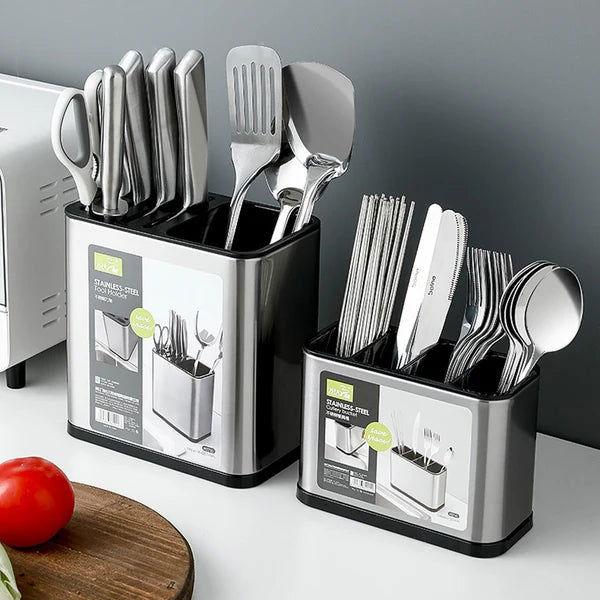 Porta Talher de Inox para Pia com 4 Compartimentos Organizadores - Unique