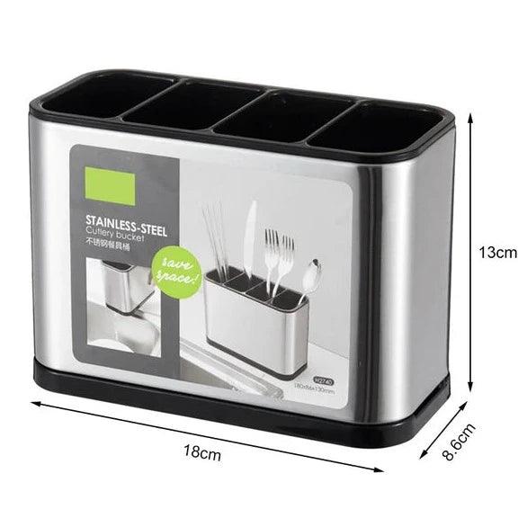 Porta Talher de Inox para Pia com 4 Compartimentos Organizadores - Unique