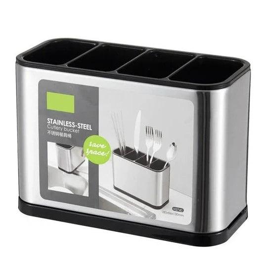 Porta Talher de Inox para Pia com 4 Compartimentos Organizadores - Unique