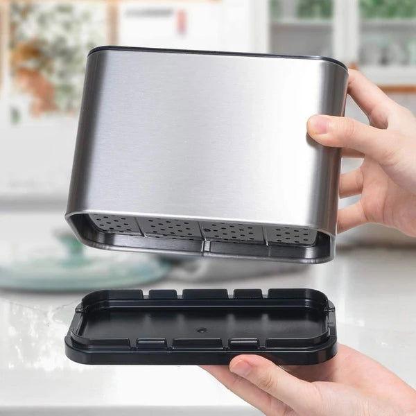 Porta Talher de Inox para Pia com 4 Compartimentos Organizadores - Unique