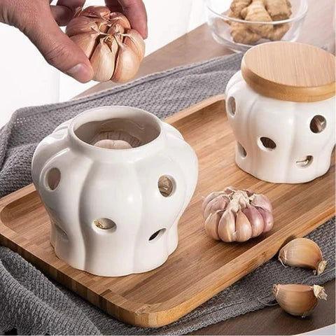 Pote de Alho em Cerâmica Respirável - Unique