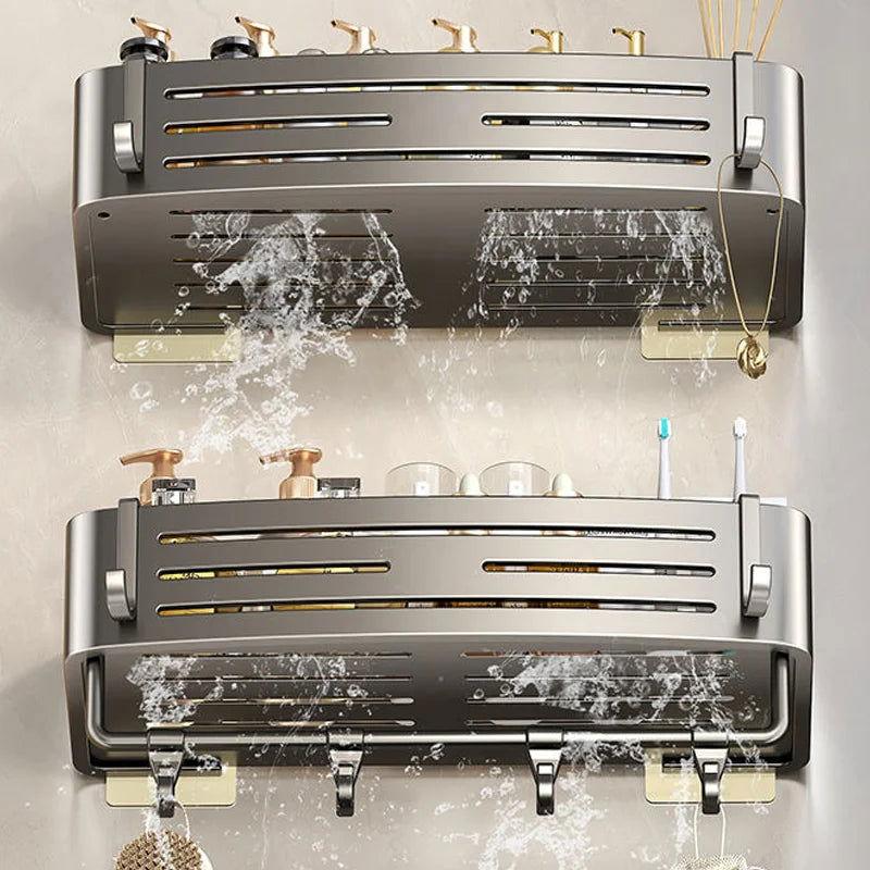 Prateleira de Alumínio para Banheiro com Suporte para Toalhas - Unique