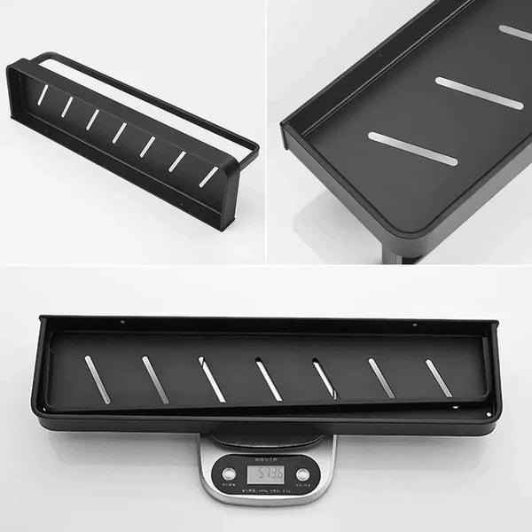 Prateleira de Alumínio Retângular para Banheiro com Suporte para Toalhas e Gancho - Unique