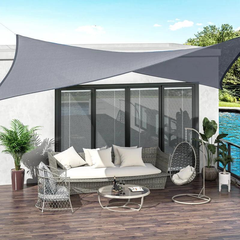 Toldo Portátil Impermeável Retangular com Proteção UV + 4 Cordas de Brinde para Instalação - Unique