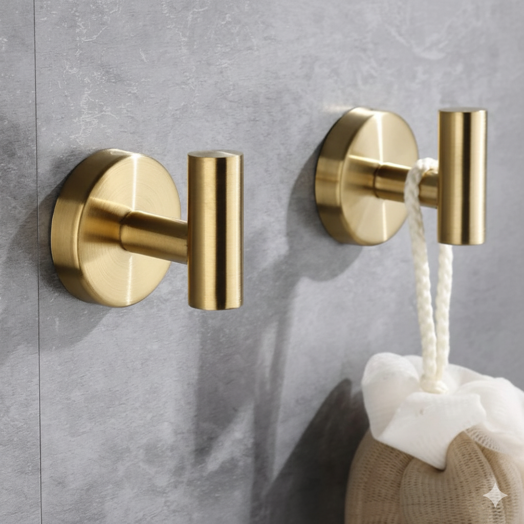 Gancho Circular para Toalha - Dourado Escovado