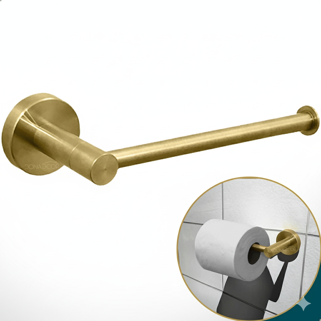 Suporte Papel Higiênico - Dourado Escovado