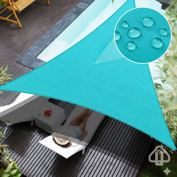 Toldo Portátil Triangular Impermeável Área Externa, Jardim, Garagem com Proteção UV + 3 Cordas de Brinde para Instalação