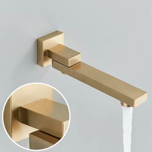 Torneira para Banheiro de Embutir em Aço Inoxidável Articulada Retrátil