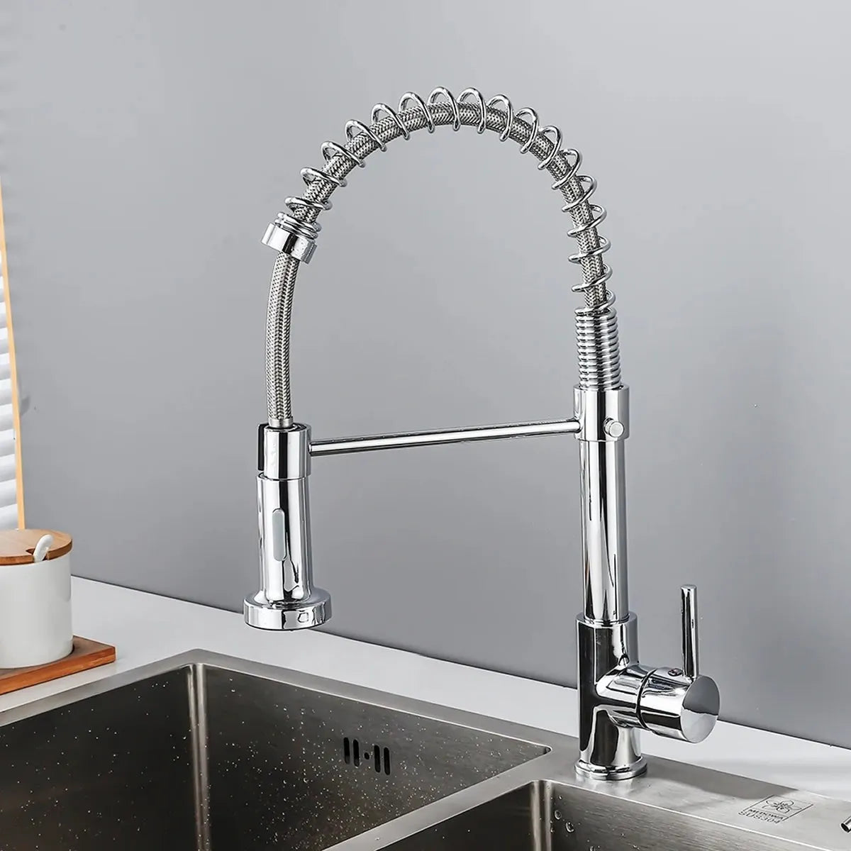 Torneira para Cozinha Gourmet Aço Misturador Monocomando Extensível