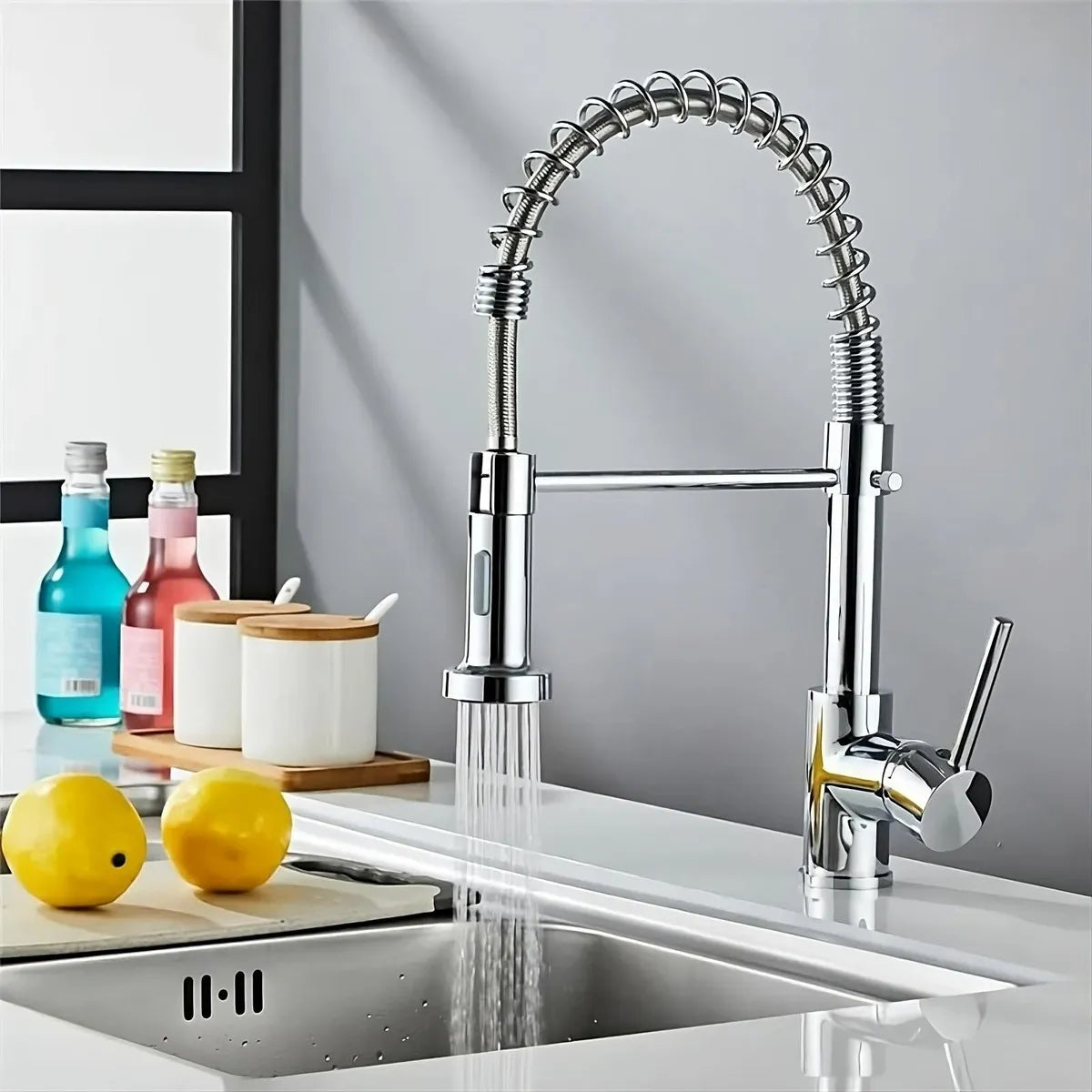 Torneira para Cozinha Gourmet Aço Misturador Monocomando Extensível