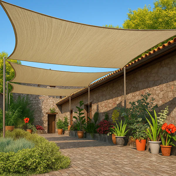 Toldo Retangular Colorido Lona Impermeável para Cobertura, Jardim e Garagem com Proteção UV