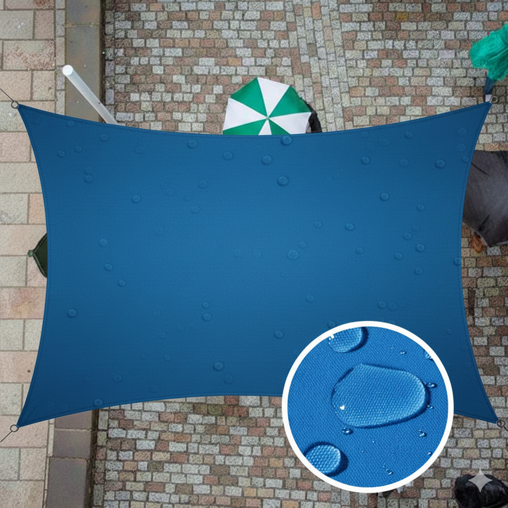 Toldo Retangular Colorido Lona Impermeável para Varanda e Garagem Carros com Proteção UV