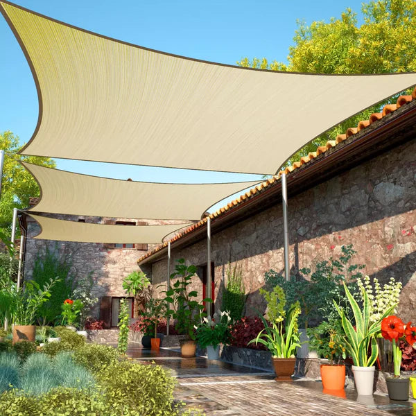 Toldo Retangular Colorido Lona Impermeável para Cobertura, Jardim e Garagem com Proteção UV