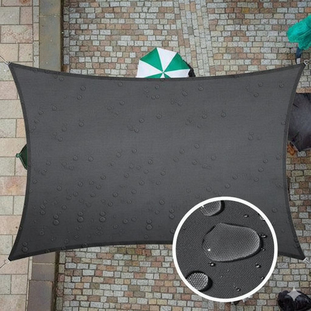 Toldo Retangular Colorido Lona Impermeável para Área Externa com Proteção UV