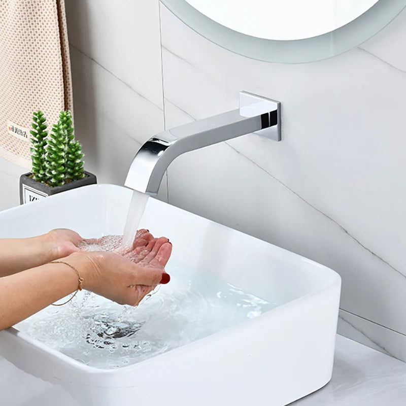 Torneira de Parede para Banheiro e Lavabo com Sensor Automático Inteligente Bateria - Unique