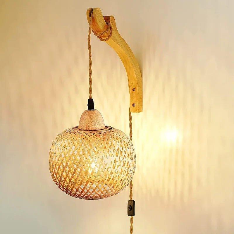 Arandela de Parede em Bambu Vintage Decoração Rústica - Unique