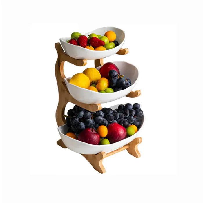 Fruteira de Mesa Moderna em Bambu para Decoração e Organização - Unique