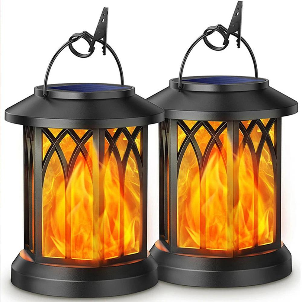 Kit 2 Lâmpadas Solar de Simulação de Chama para Iluminação Decorativa - Unique