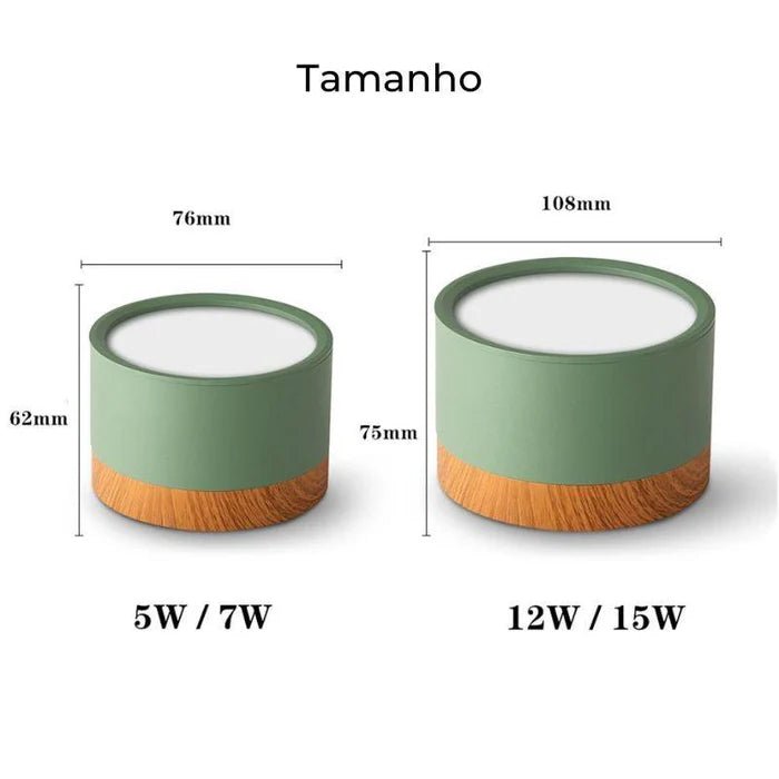 Luminária de Teto Nórdica em Madeira LED Regulável - Unique