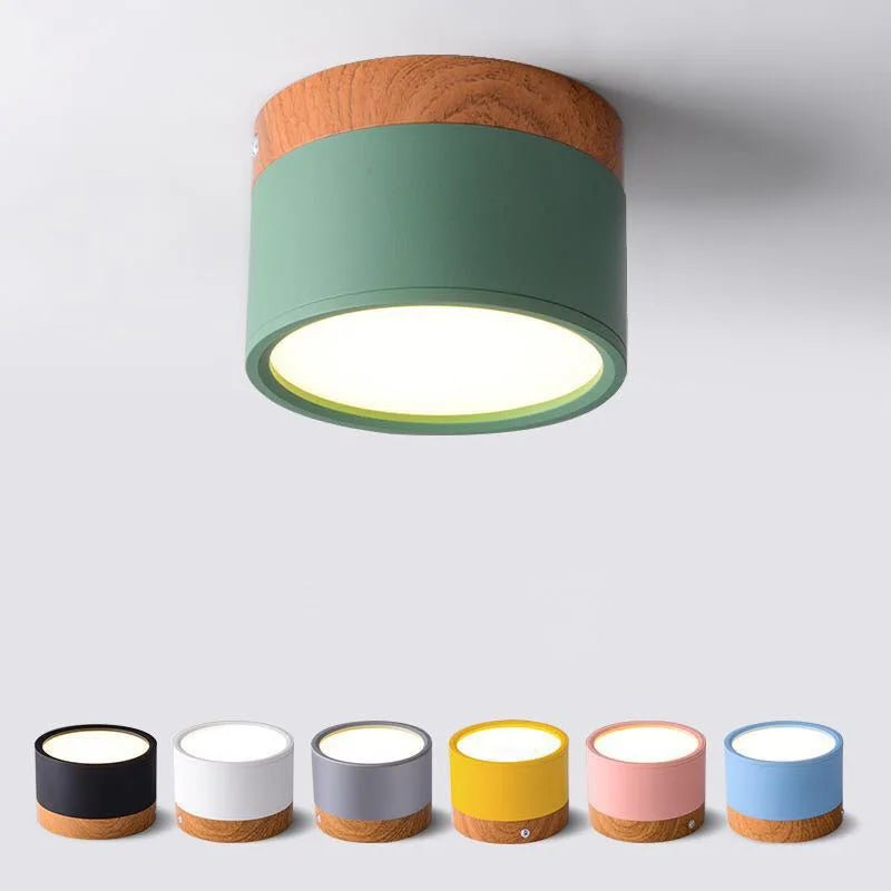 Luminária de Teto Nórdica em Madeira LED Regulável - Unique