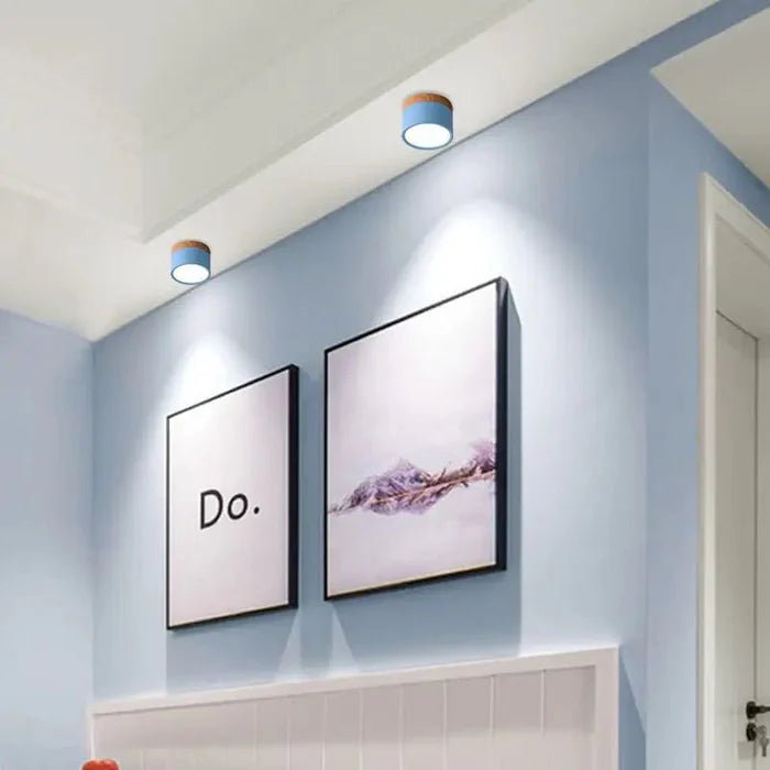 Luminária de Teto Nórdica em Madeira LED Regulável - Unique