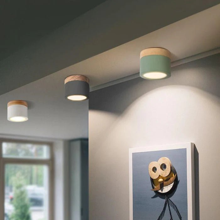 Luminária de Teto Nórdica em Madeira LED Regulável - Unique