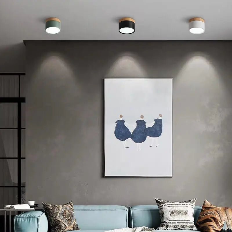 Luminária de Teto Nórdica em Madeira LED Regulável - Unique