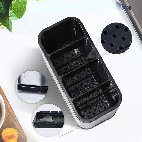 Porta Talher de Inox para Pia com 4 Compartimentos Organizadores - Unique