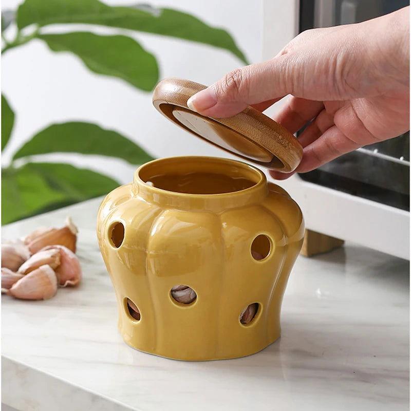 Pote de Alho em Cerâmica Respirável - Unique
