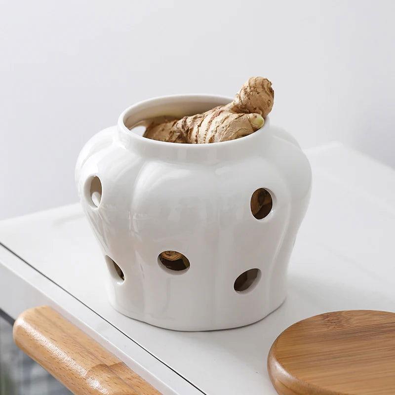 Pote de Alho em Cerâmica Respirável - Unique
